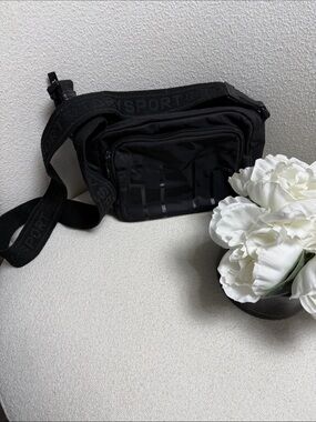 Tory Sport Black Nylon Belt Bag with Branded Strap